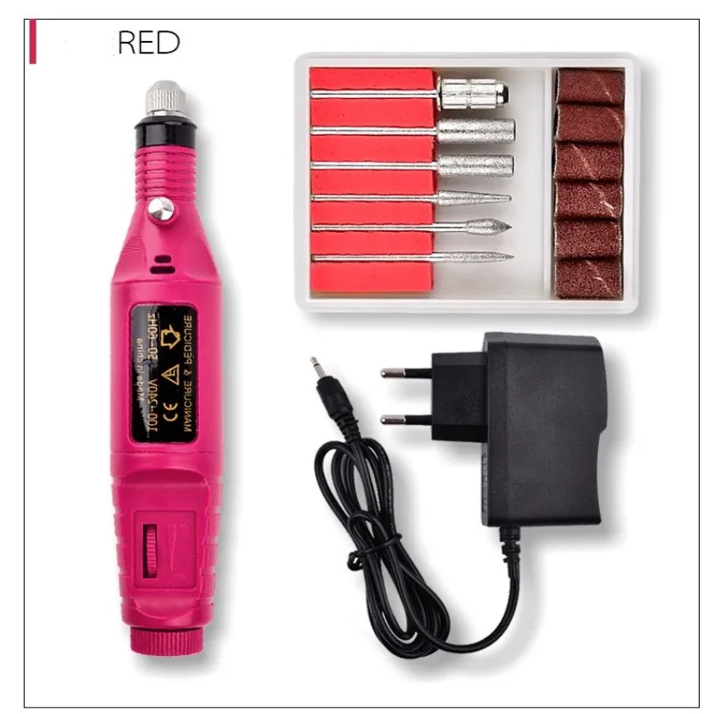 Мини дрель из нержавеющей стали для дизайна ногтей электрическая ручка маникюра