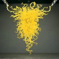 modern art glass chandelier lighting lemon yellow hand blown glass chandeliers