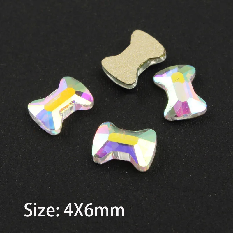 Bow tie 4X6mm Горячая Распродажа кристаллические Нейл-арт, стразы 31 стилей красивые стразы crystal Stone 30/100 шт для 3D украшение для ногтей - Цвет: Bow tie 4X6mm