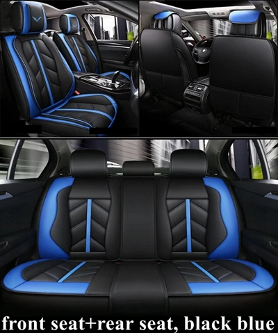 Чехол для сиденья Nissan Leaf Navara d22 Qashqai 11 10 NP300 Versa Sentra Juke Murano Dualis X-trail Tiida LIVINA Teana марта - Название цвета: black blue standard