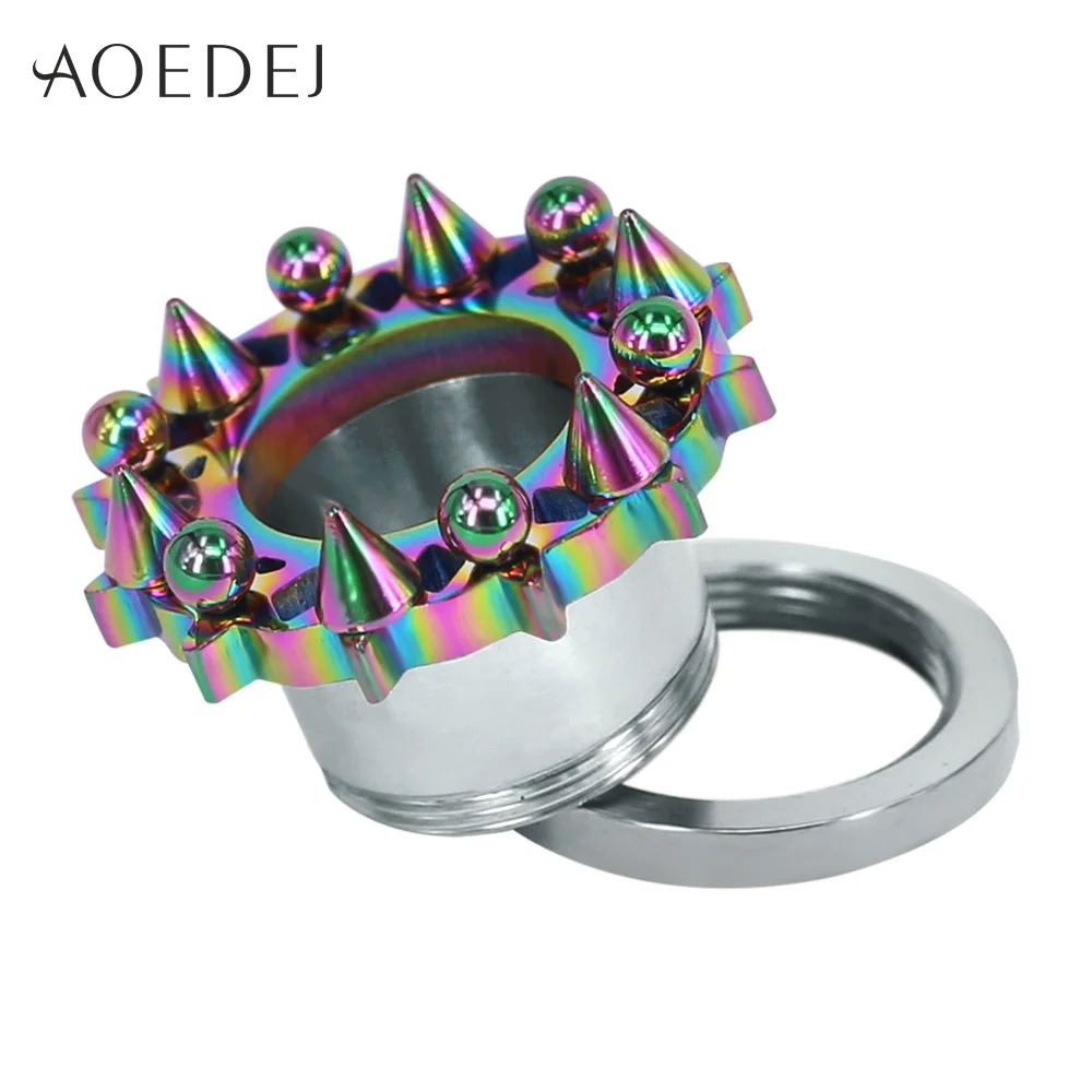 AOEDEJ 6-16mm 3 Colors Spike Tunnel Earrings Mens Stainless Steel Ear Stretchers Plugs And Tunnels Punk Womens Flesh Gauge | Украшения и