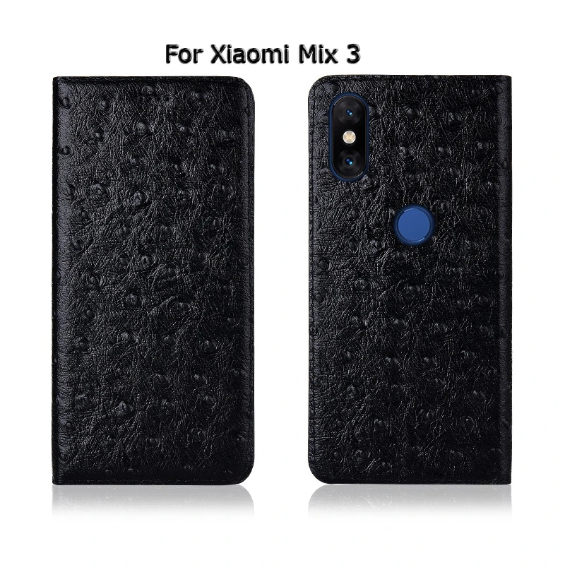 Страуса текстуры натуральная телячья кожа чехол для Xiaomi mi Mix 2 2 S 3 S mi x2 mi x2S mi x3 крышка чехол-книжка с подставкой для телефона с магнитной защелкой в живописном исполнении