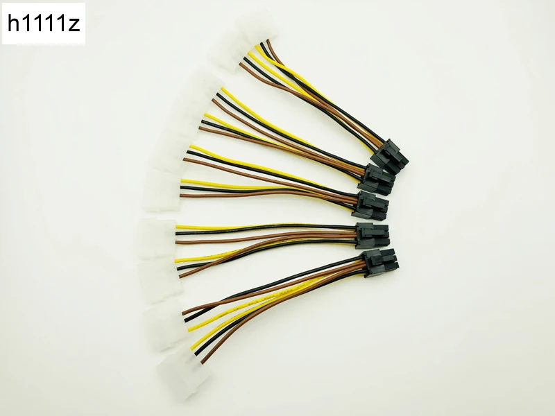 

5 шт. SATA кабель питания PCI-E 6Pin Female к Molex 4pin x2 разделитель питания PCI Express удлинительные кабели 15 см для майнинга BTC