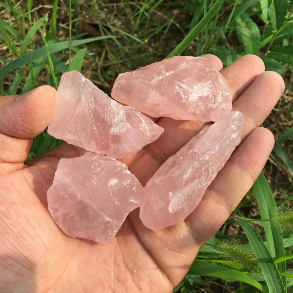 Натуральный розовый кварц необработанный большой объем для Wicca Reiki кристалл