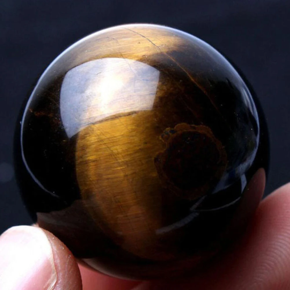 Игрушка целебный шар кристалл 2 см ручной работы мини редкий тигровый глаз