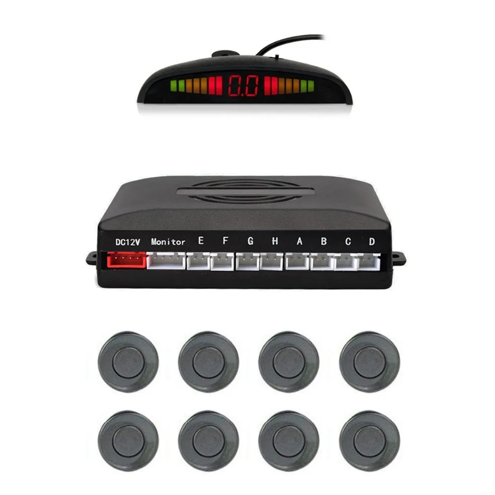 Car Reverse Parking Radar System(Gray Color) with 8 Sensors Distance Detection + LED Display Sound Warning | Автомобили и