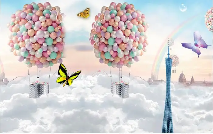 

3d wallpaper custom mural colorful balloons fly our dream background home decor photo wallpaper for walls 3 d living room