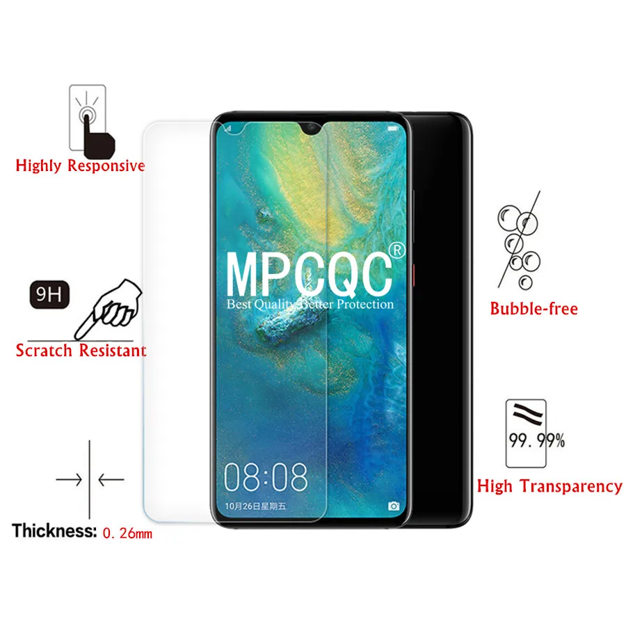 Взрывозащищенные Экран протектор для huawei Коврики 20 Lite 10 Pro P smart Honor Play 8X Max 7X 6X Y6 2018