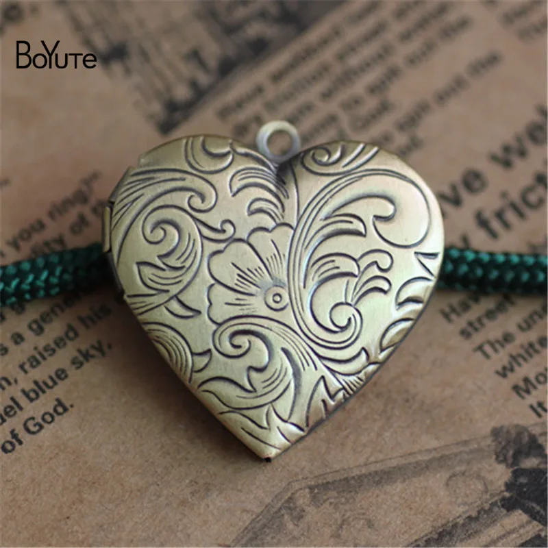 BoYuTe (10 шт./лот) металлический медальон 29*6 мм Сердце плавающий Кулон Diy ручной
