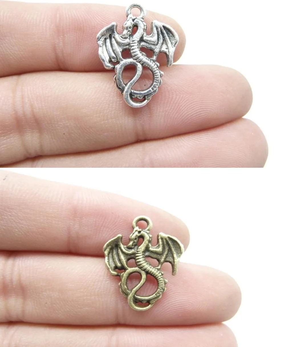 

wholesale 25/75pcs Retro Style alloy dragon fashion Charm pendant 8266