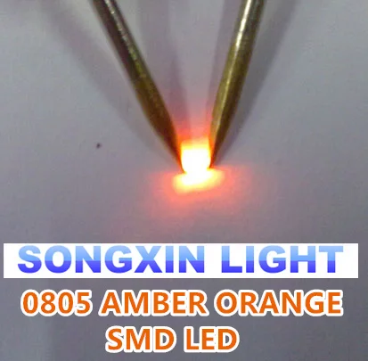 100 шт. 0805 SMD оранжевый Янтарный светодиод нм фотодиоды прозрачные для