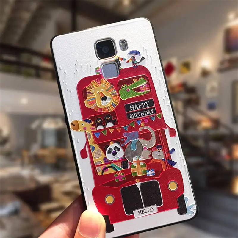 NO 5 Чехол для huawei Honor 7, Fundas, рельефный рисунок, Премиум, мягкий, ТПУ, капа, задняя крышка, чехол для мобильного телефона, бампер, 5,2 дюймов, Coque Fundas - Цвет: NO 5