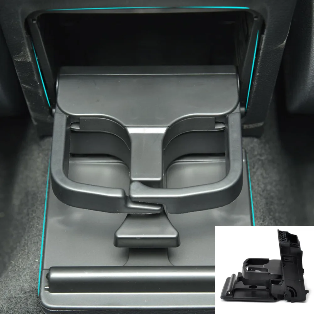 

beler 1Pc Black 1K0862532 Black Rear Armrest Central Console Cup Holder For VW Volkswagen Jetta MK5 Golf GTI MK6 EOS RABBIT