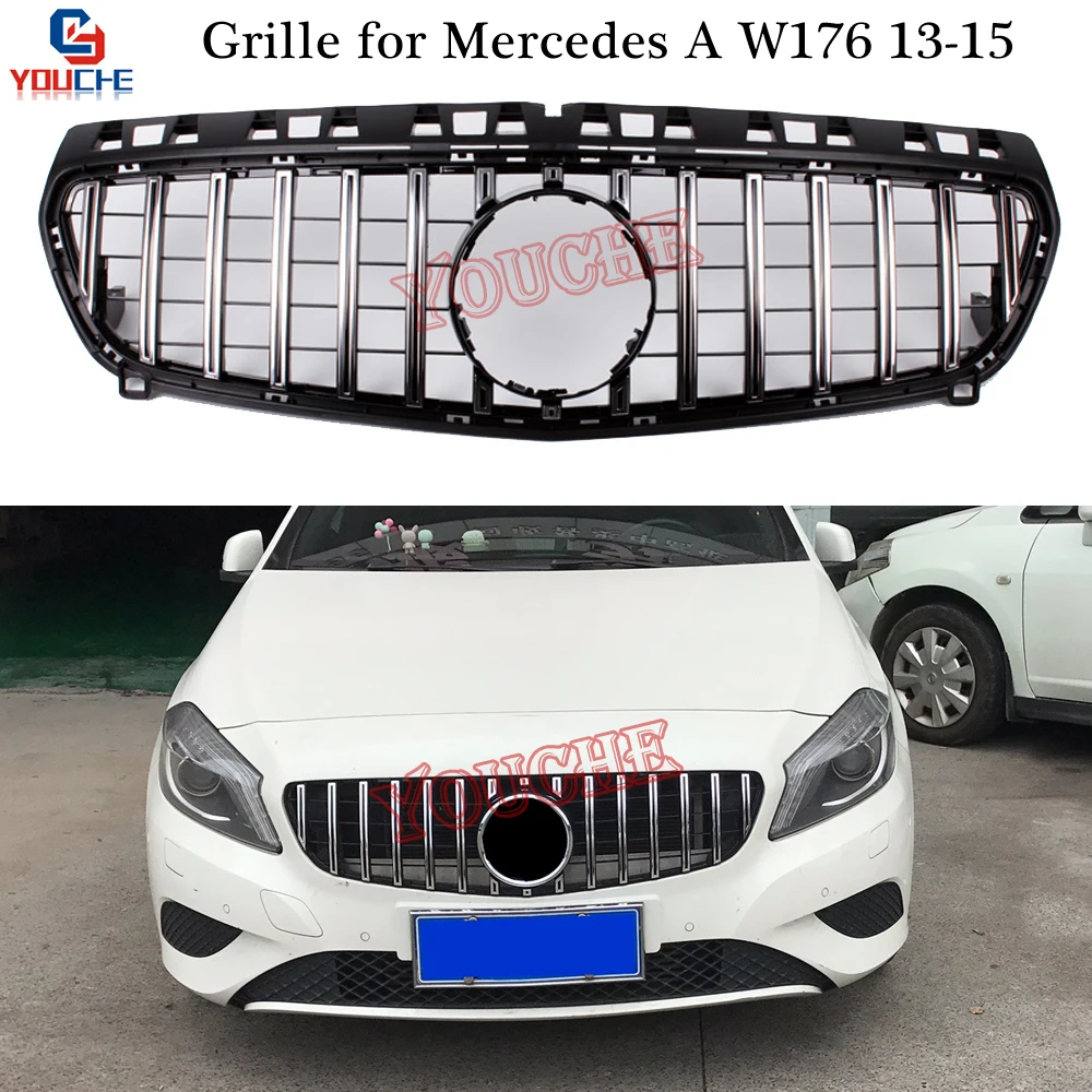 W176 GT Алмазный гриль AMG решетка радиатора для Mercedes A A180 A200 A250 A45 2012 2015 Передняя