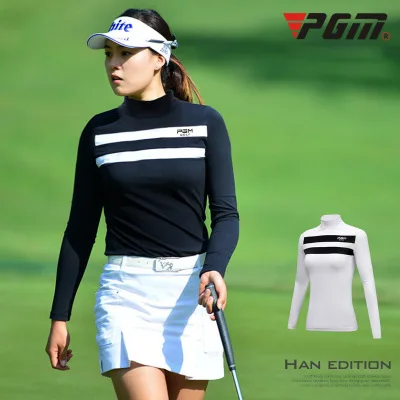 

2018 PGM Autumn New Women's Golf Suit Long Dleeved Breathable Perspiration T-shirt White Sports Clothing Bottoming Size S-XL