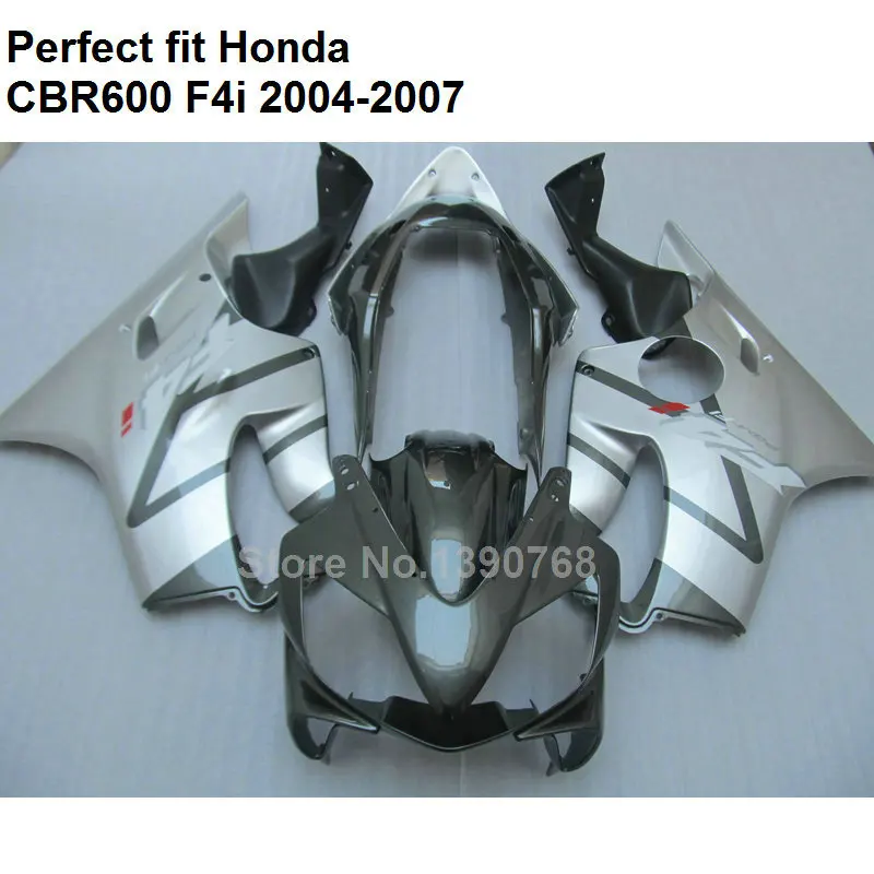 

Обтекатель из АБС-пластика для Honda CBR600 F4i 04 05 06 07, серебристо-черный комплект обтекателей CBR600F4i 2004-2007 HZ148