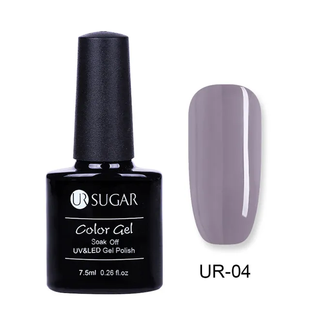 Gray UR04 UR SUGAR Гель-лак для ногтей 7,5 мл Гибридный лак Полупостоянный серый серия личная гигиена маникюр Дизайн ногтей основа верхнее пальто праймер - Цвет: Gray UR04