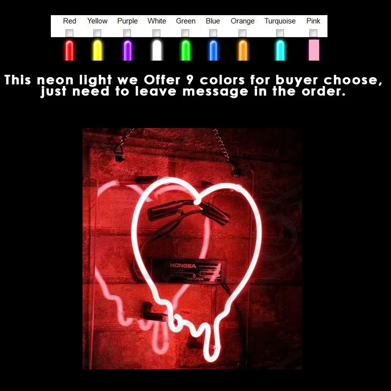 Design 5 LOVE Art неоновые вывески, Настенный декор, неоновый светильник, не Светодиодная лампа, настоящие стекла, поцелуй, слова, стрелка, для дома, спальни, комнаты, искусство - Испускаемый цвет: Design 5