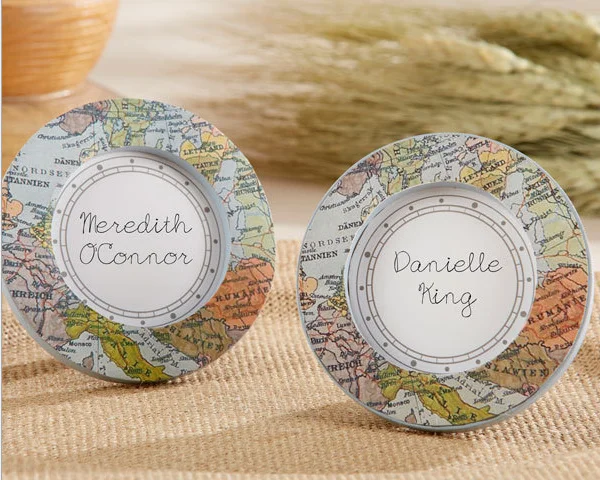 

200pcs/Lot "Our Adventure Begins" Vintage Map Photo Frame World Map Place Card Holder Wedding Table Decoration FREE SHIPPING