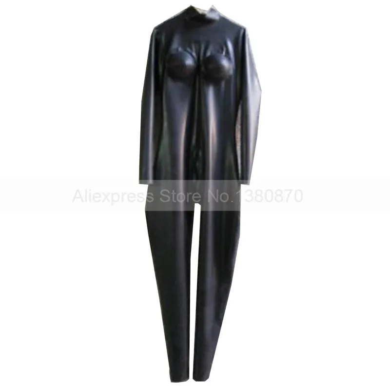 Мужской латексный костюм Zentai резиновый настраиваемый с надувной грудью S
