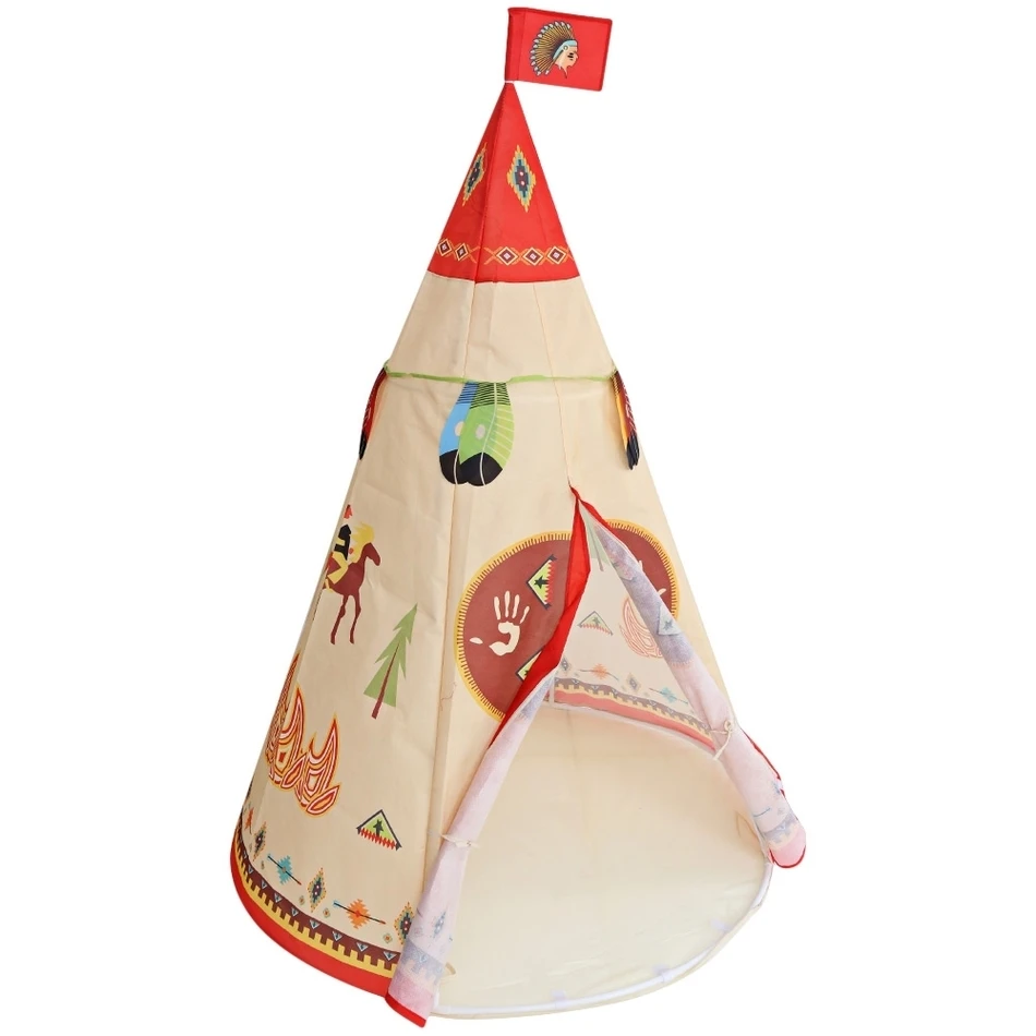 Натуральный индийский шаблон палатка для детей Teepees безопасность Типи