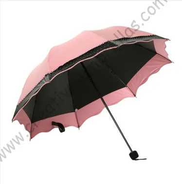 6pcs/lot colour option super light folding mini umbrella 5 times black coating Anti-UV two layers meat pink lace parasol | Дом и сад