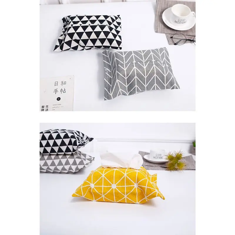 Скандинавский стиль хлопковая льняная коробка для салфеток бумажный контейнер