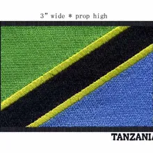 Флаг с вышивкой из Танзании железная нашивка черная рамка 3 дюйма