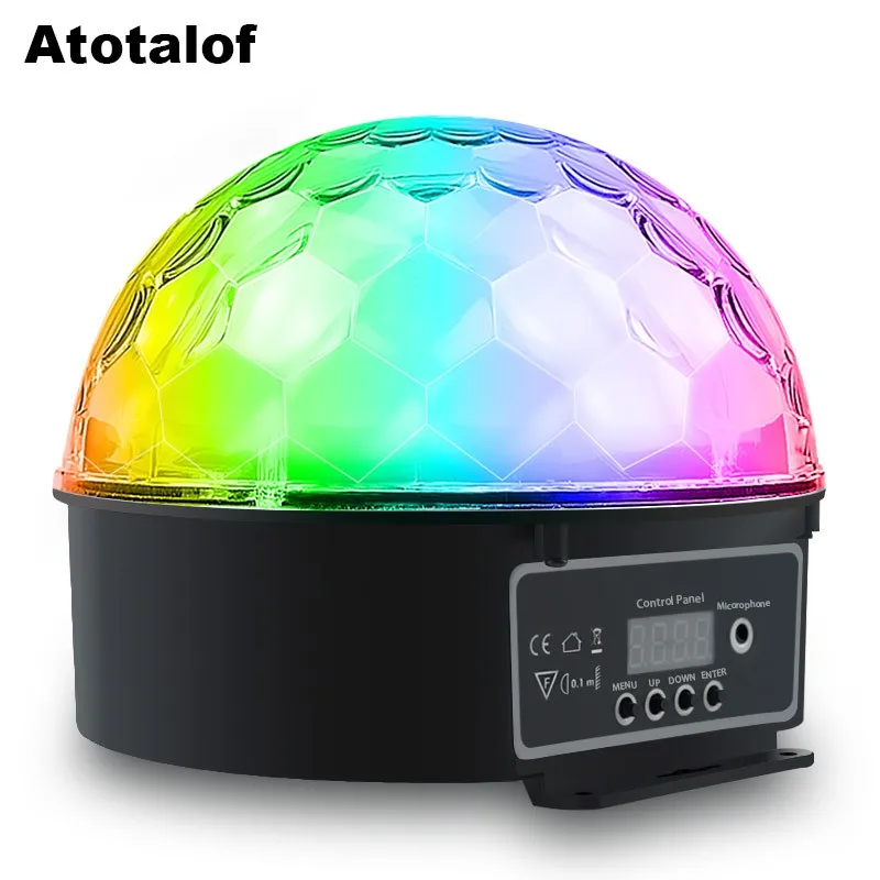 Atotalof LED хрустальный магический шар 9 цветов для вечеринки DMX512 свет с пультом