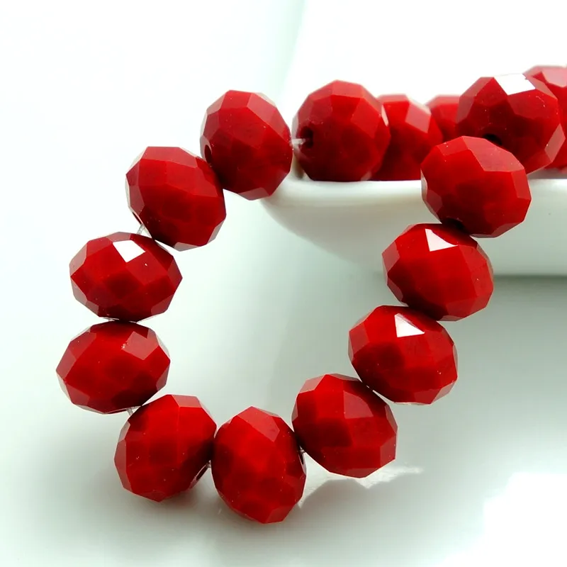 

Wholesale 20pcs Rondelle Faceted Crystal Glass jewelry Porcelain Loose Spacer Beads 10mm HB 320