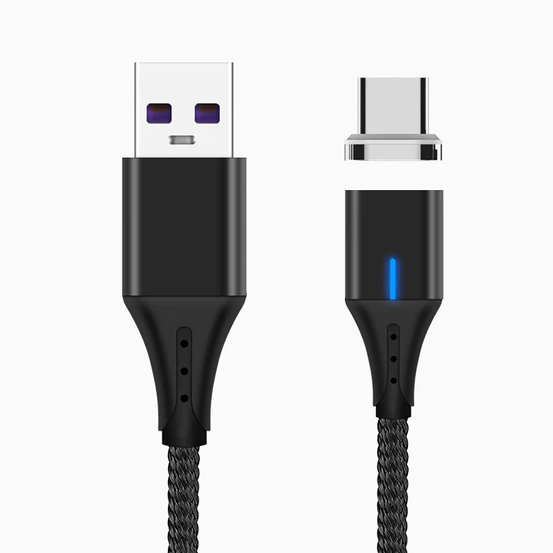 1m Black Type-C Rosinop 5A Super Charge Magnetic Cable For huawei p30 pro p20 USB Type C Cable For huawei mate 20 9 10 manyetik sarj kablosu - Цвет: 1m Black Type-C