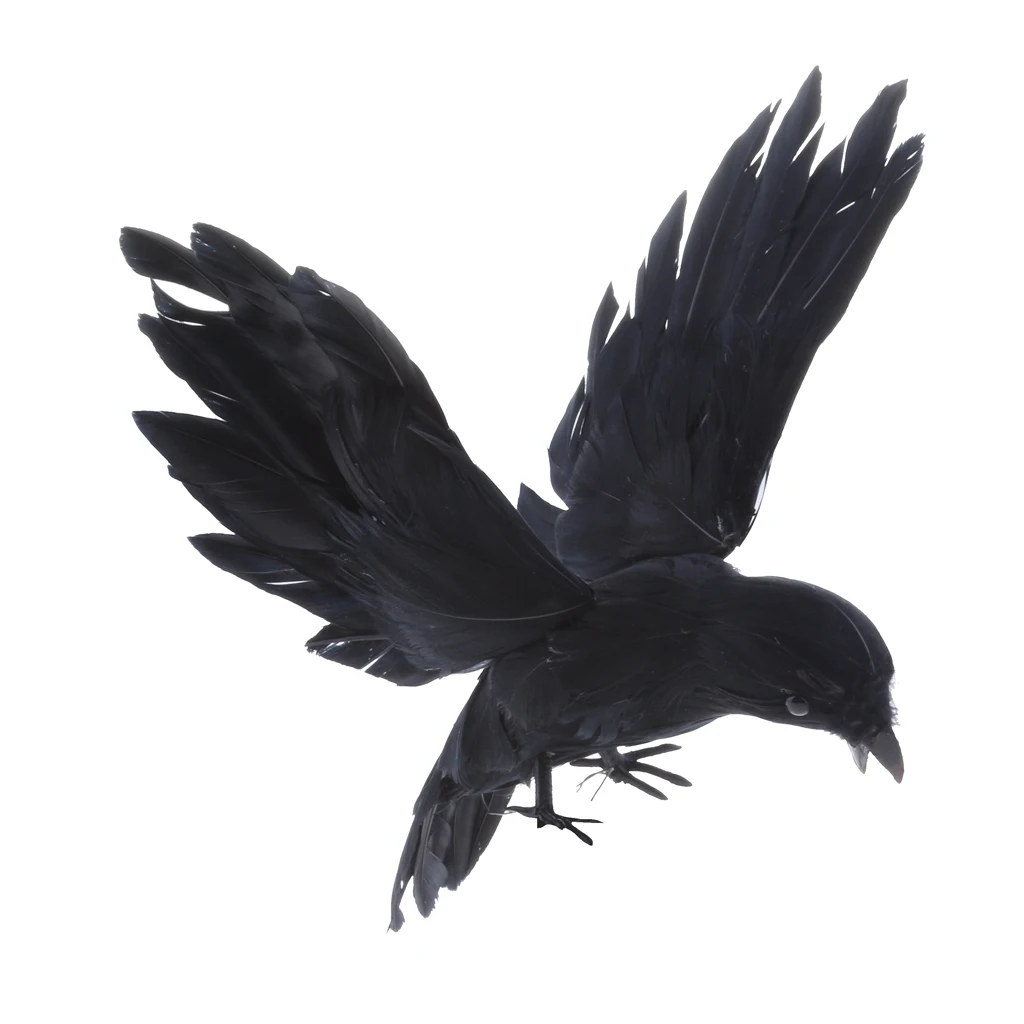 

Realistic Decoy Fishing Hunting Outdoor Garden Vivid Decor Flying Crow Decor
