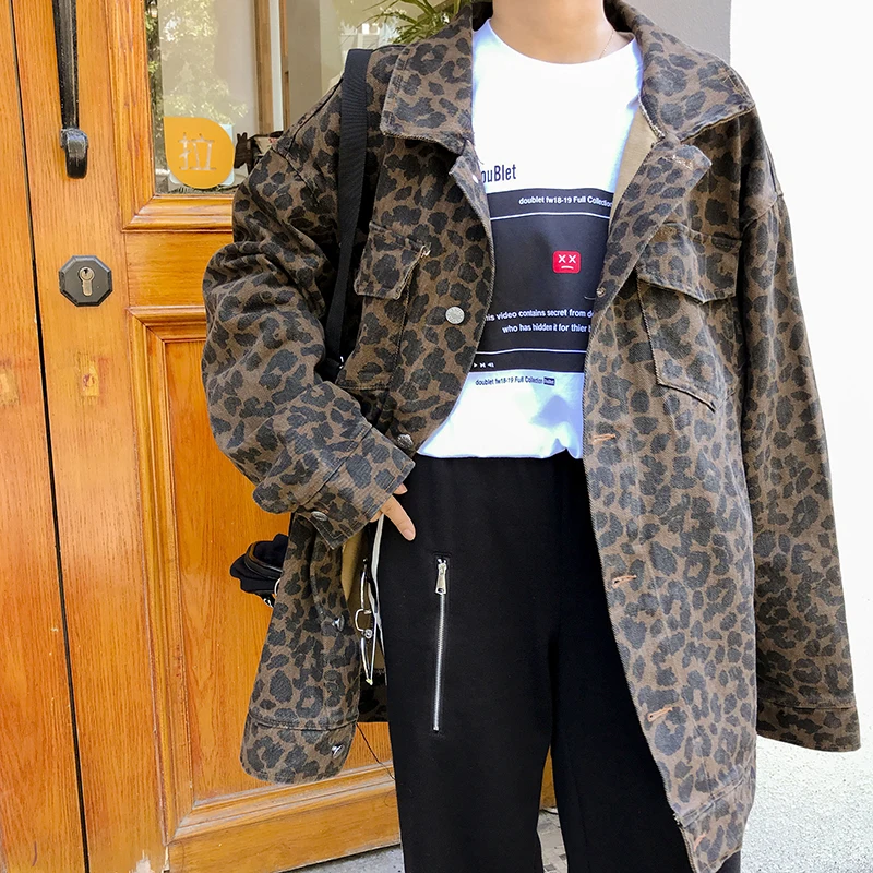 Камуфляжные джинсовые однобортные куртки в стиле ретро Женская куртка Корейском