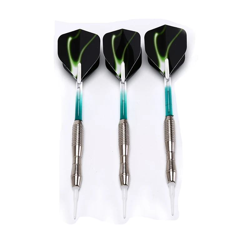 

3 шт. 18 г мягкие Дартс Eectronic мягкий наконечник зеленый Профессиональный никелированный Дартс