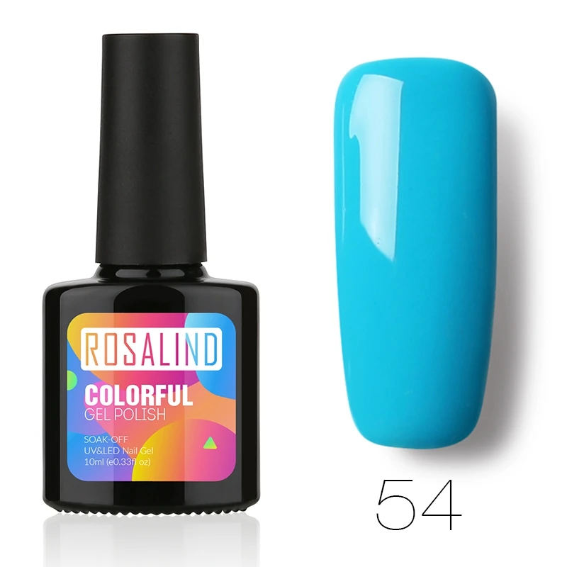 54 ROSALIND гель 1S P+ черная бутылка 10 мл чистый цвет 58 цветов 31-58 гель лак для ногтей УФ светодиодный Полупостоянный гель лак - Цвет: 54
