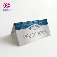 50pcslot personalized place card name card for party and wedding demark design in royal blue mk026