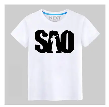 Sword Art Online T-shirts printing SAO O-neck Tees Summer Cotton Short-sleeve Men women tops | Мужская одежда