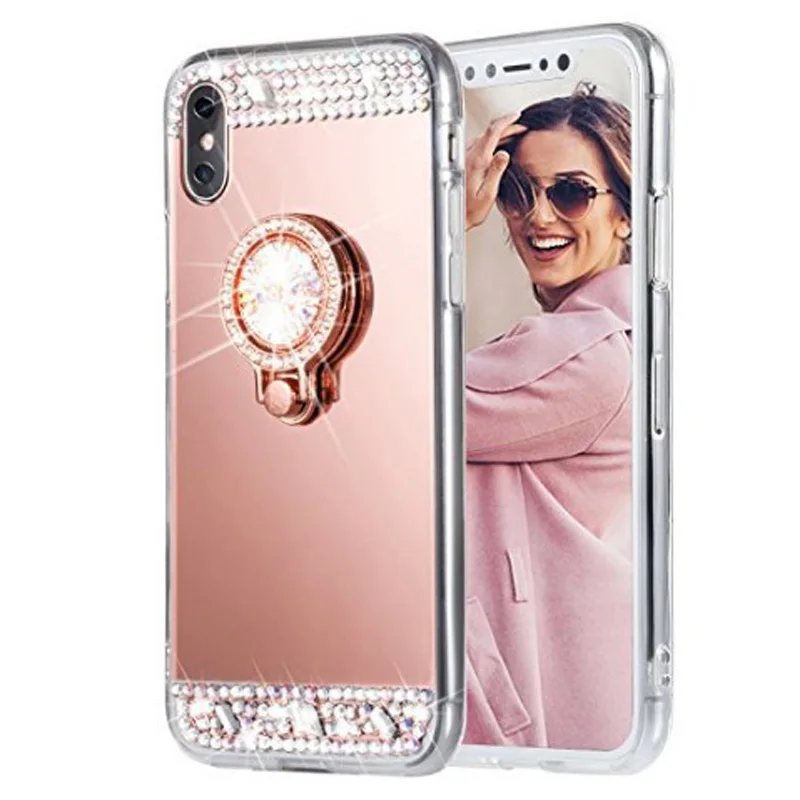 Чехлы для телефонов iPhone 11 Pro Max мягкий зеркальный чехол с блестящим алмазным