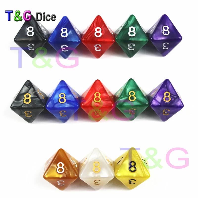 T &amp G D8 кости для D ролевые игры 8 Двусторонняя гладкая поверхность в разноцветный