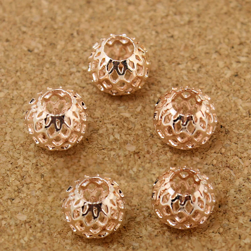NiceBeads 9*10 мм 6 шт. сетчатые металлические бусины с большими отверстиями для