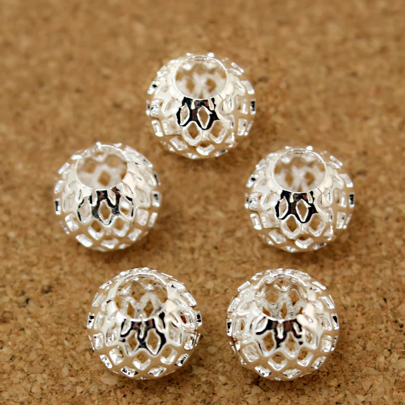 NiceBeads 9*10 мм 6 шт. сетчатые металлические бусины с большими отверстиями для