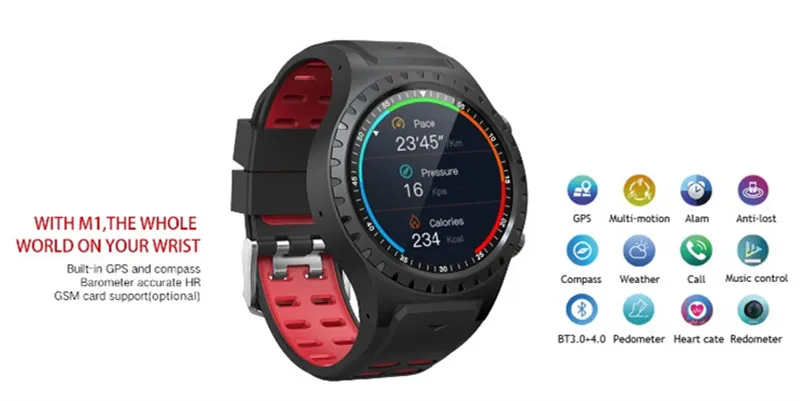 Смарт-часы IP67 Водонепроницаемый Поддержка микро сим-карты Bluetooth напоминание о вызове монитор сердечного ритма gps часы спортивные компас Smartwatch