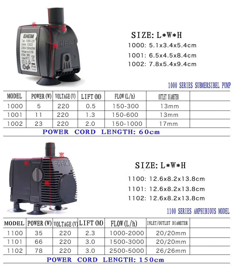 Германия EHEIM EM 2100/3000/5000 изысканный беззвучный погружной насос для аквариума Циркуляционный фильтр-насос для аквариума