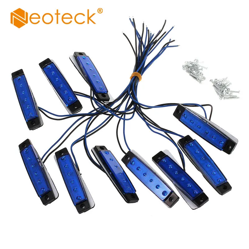 Neoteck 10 шт. синие 12 В светодиодный боковые габаритные индикаторы фары подходят для