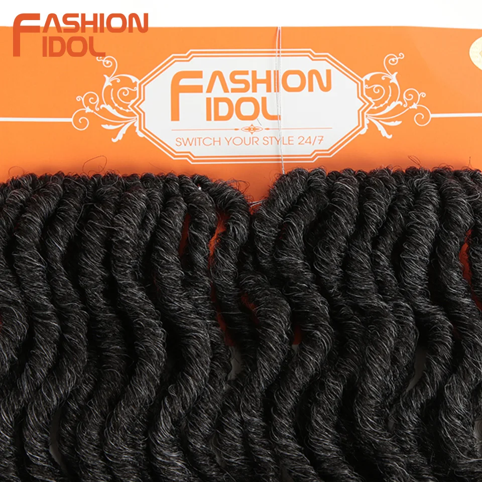 Мода IDOL Faux Locs Crotchet волосы для наращивания 20 дюймов вязанные крючком косички мягкие натуральные синтетические волосы Омбре синие коричневые волосы косички