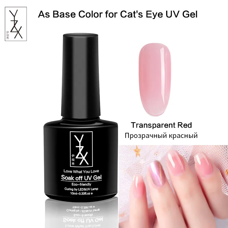 transparent red YZX 10 мл полупрозрачный кошачий глаз Гель-лак для ногтей Soak Off Гибридный лак магнит дизайн ногтей сильный магнитные стержни - Цвет: transparent red