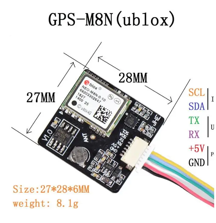 M8N gps с QMC5883 компасом для F3 F4 F7 Контроллер полета FPV RC гоночный Дрон Квадрокоптер 1