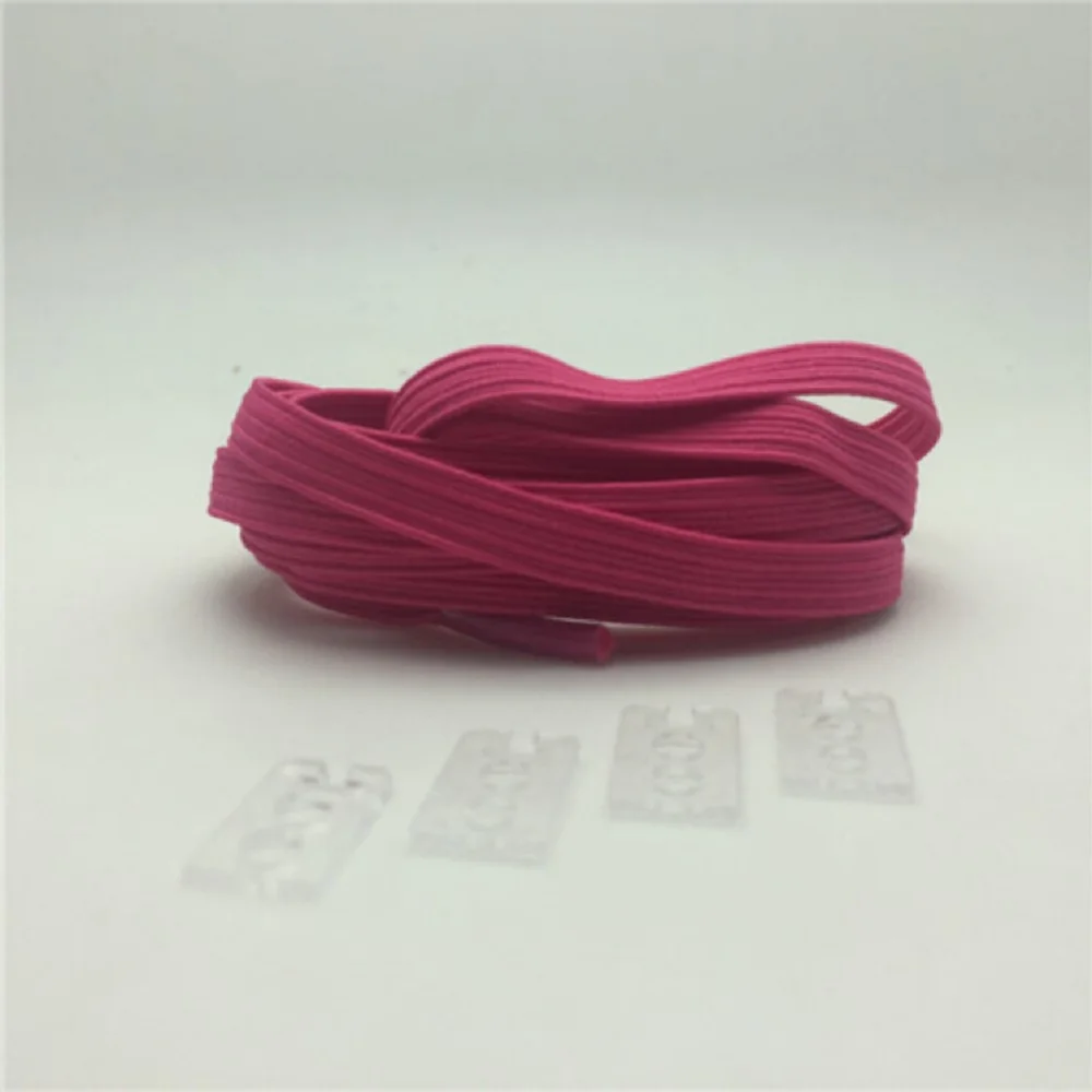 rose red 1 пара, 100 см, эластичные силиконовые шнурки для бега, все кроссовки, без шнурков, нейлоновые шнурки для обуви, креативные шнурки для обуви унисекс - Цвет: rose red