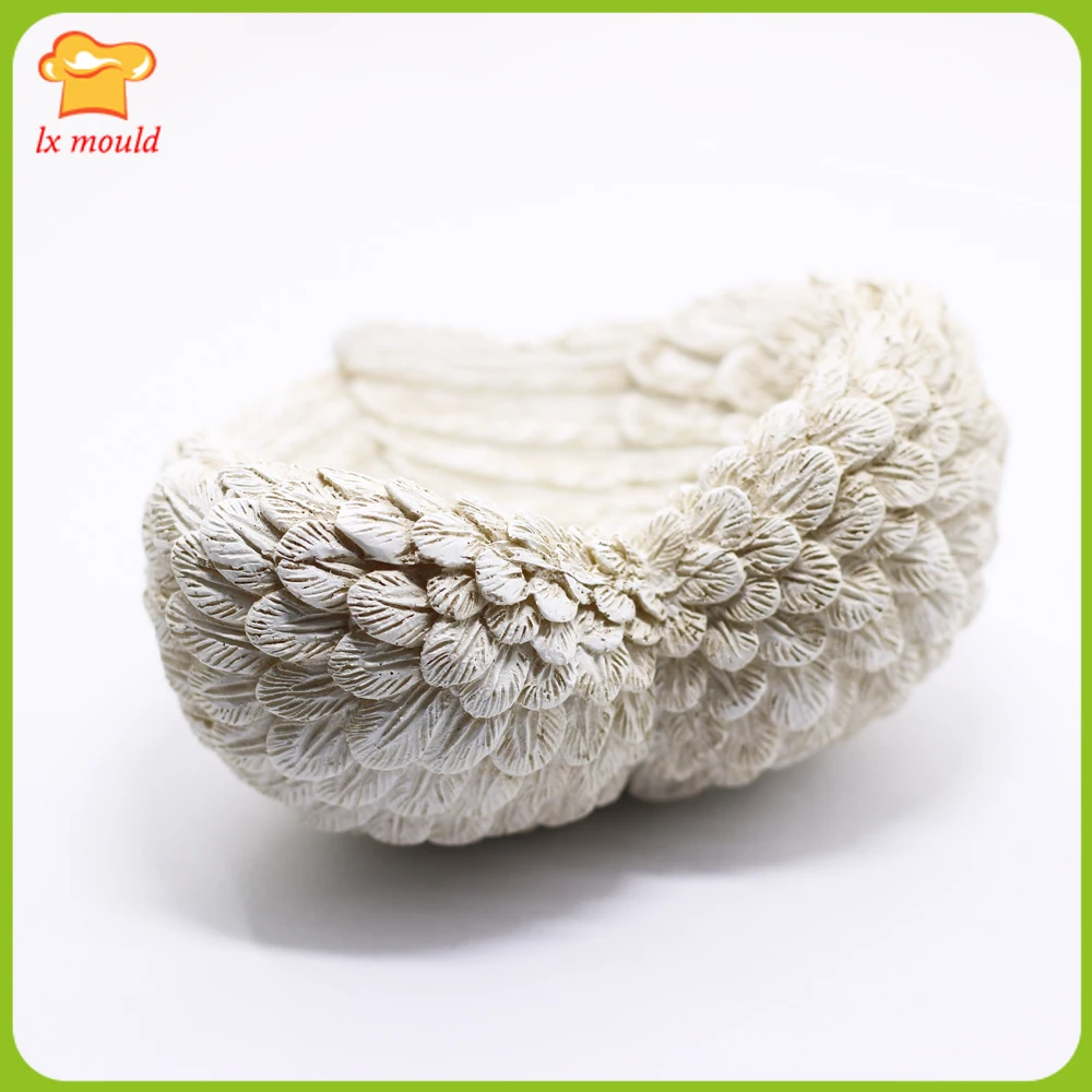 Angel Wings Silicone Mould Plaster Base Tools 3D Heart Shaped Feather Wing Soap Mold | Дом и сад