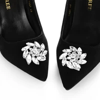 ingesight z elegant crystal flower clip charm rhinestone geometric anklet for women jewelry high heels accessories